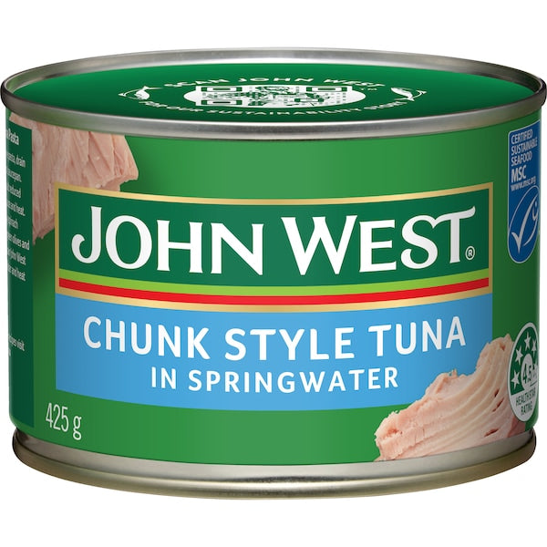 JOHN WEST TUNA CHUNKS IN SPRINGWATER 425G