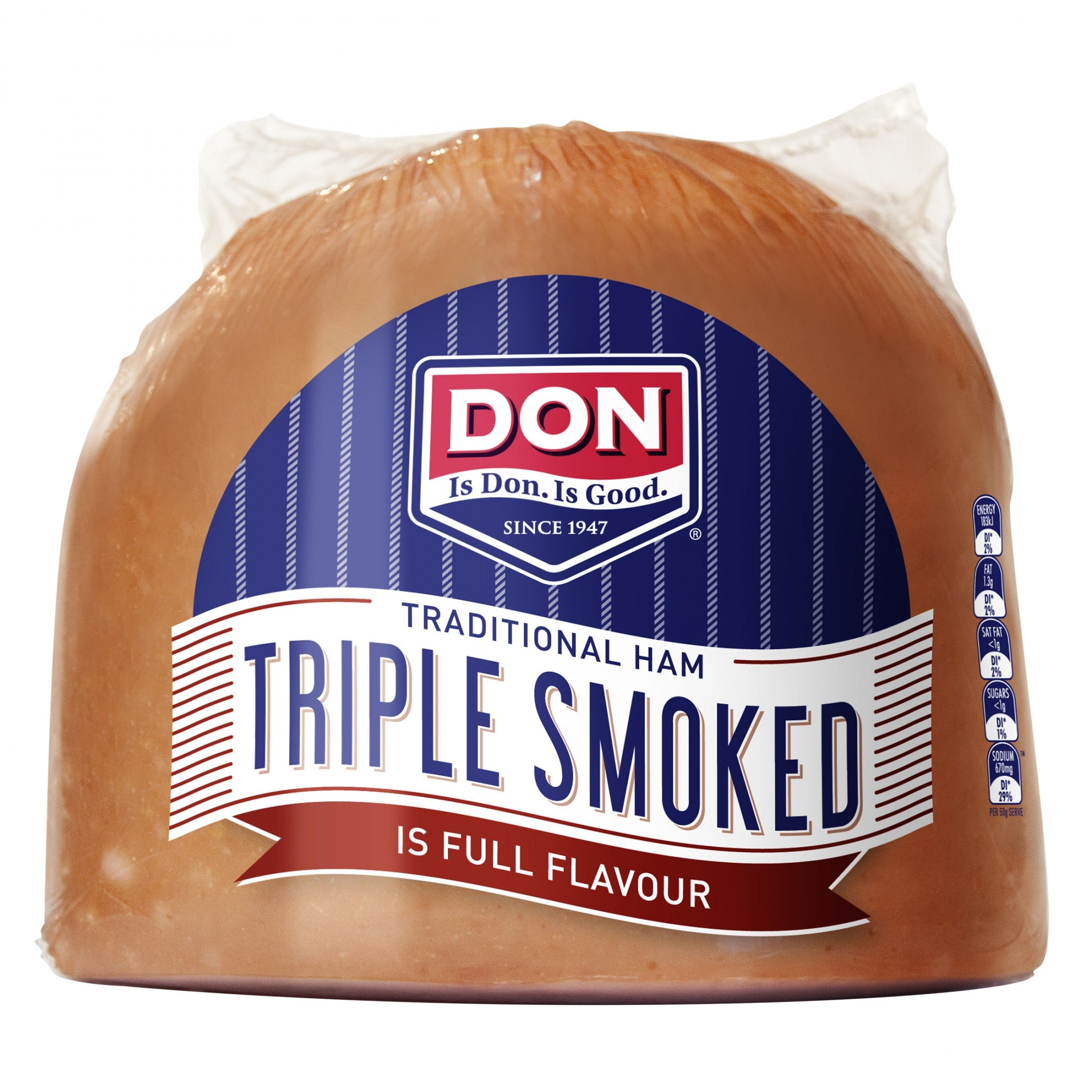 TRIPLE SMOKED HAM WHOLE PIECE 3-4KG R/W
